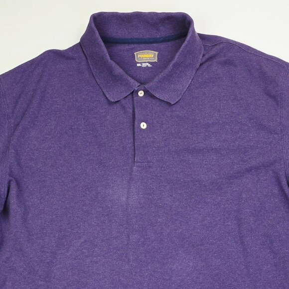 Foundry Size 3XL Mens Plum Short Sleeve Cotton Spread Collar Polo - Picture 8 of 8
